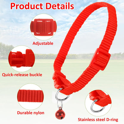 STARVAST 15PCS Goat Collars with Bells, Adjustable Nylon Grazing Collars with Copper Bells, Pet Anti-Lost Loud Bronze Bell for Small Farm Animals Including Goats, Sheep, Cows