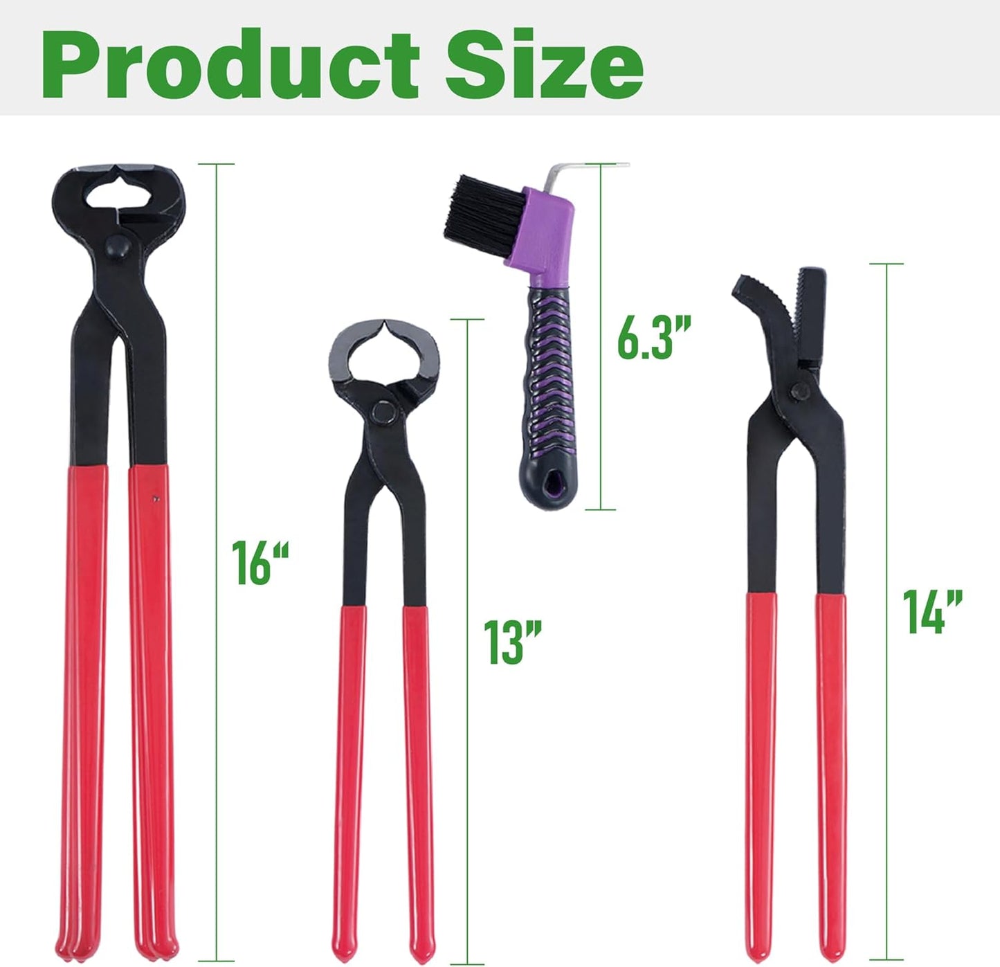 lukar 8PCS Farrier Tools Kit Horse Hoof Trimmers, Includes Horse Hoof Nipper, Horseshoe Cutting Pliers, Hoof Nail Clincher, Hoof Hammer, Hoof Knife, Rasp File, Horseshoe Brush