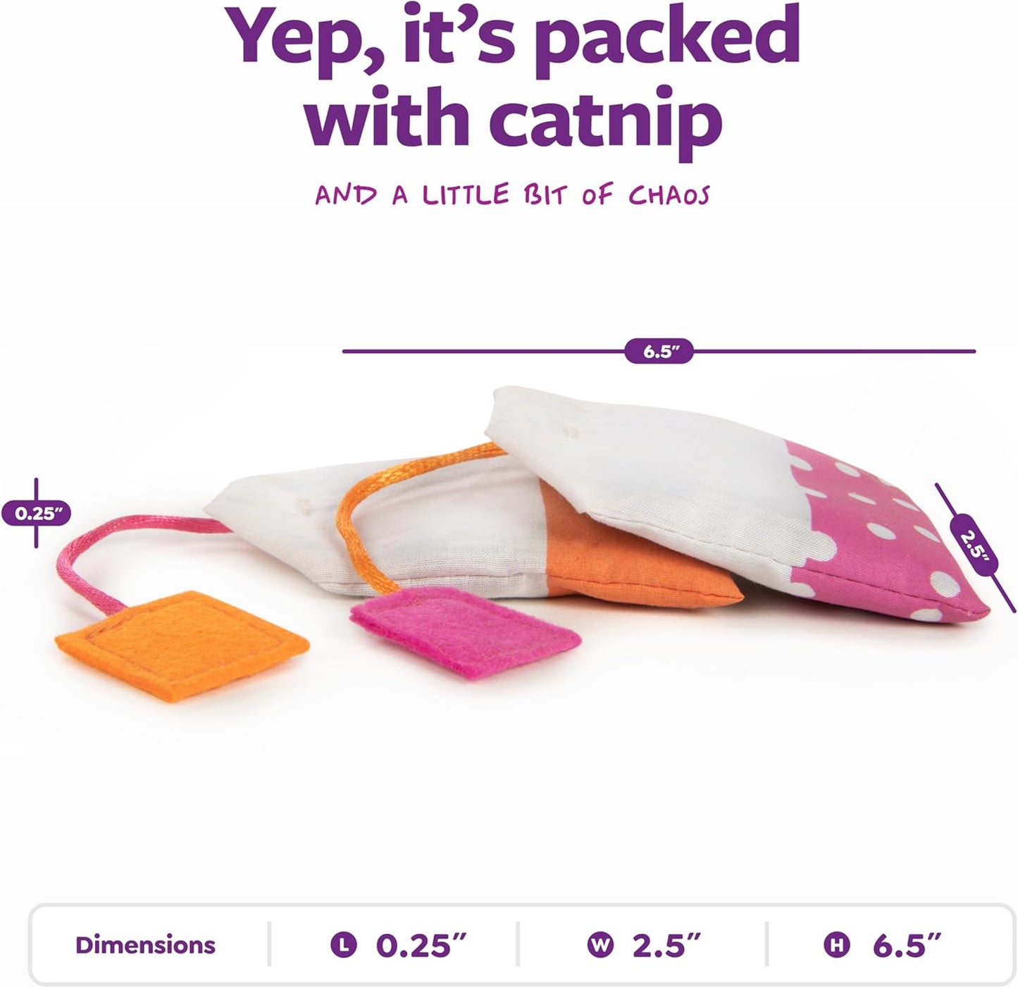 SmartyKat (2 Count Tea Teazers Catnip Cat Toys - Pink/Orange, 2 Count