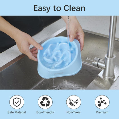 MateeyLife Slow Feeder Dog Bowls 2PCS, Anti-Choking Puzzle Dog Food Bowls, Anti-Slip Interactive Feeding Slow Down Eating, Bloat Stop Maze Dishes for Medium Breeds