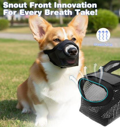 Muzzle for Dogs, Large Dog Muzzle, Adjustable Soft Dog Muzzles, Prevents Biting Scavenging for Large Dogs German Shepherd (Black,M)