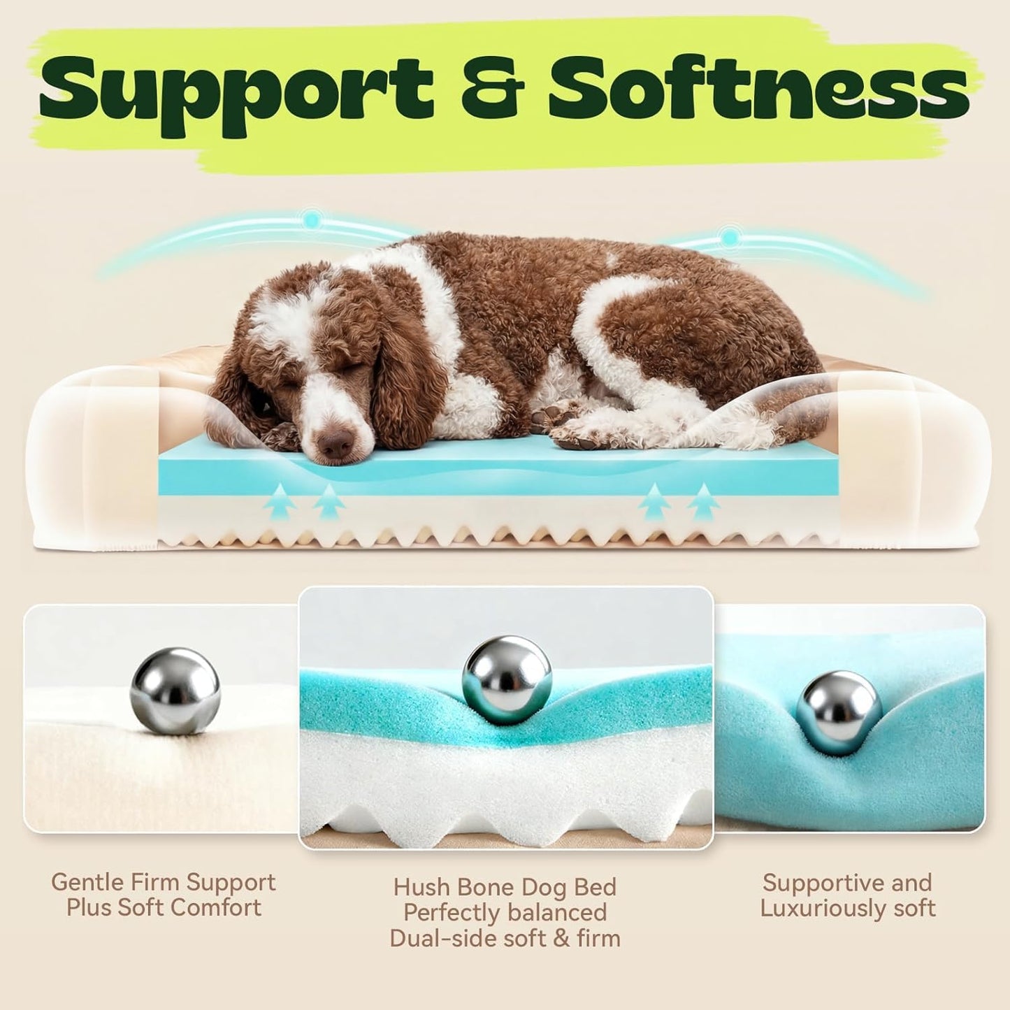 Orthopedic Dog Beds for Large Dogs with Cooling Gel Memory Foam & Egg-Crate Foam Waterproof,XLarge Couch Bed with Sides and Removable Washable Cover for Big Breed Senior Pets,Dark Grey