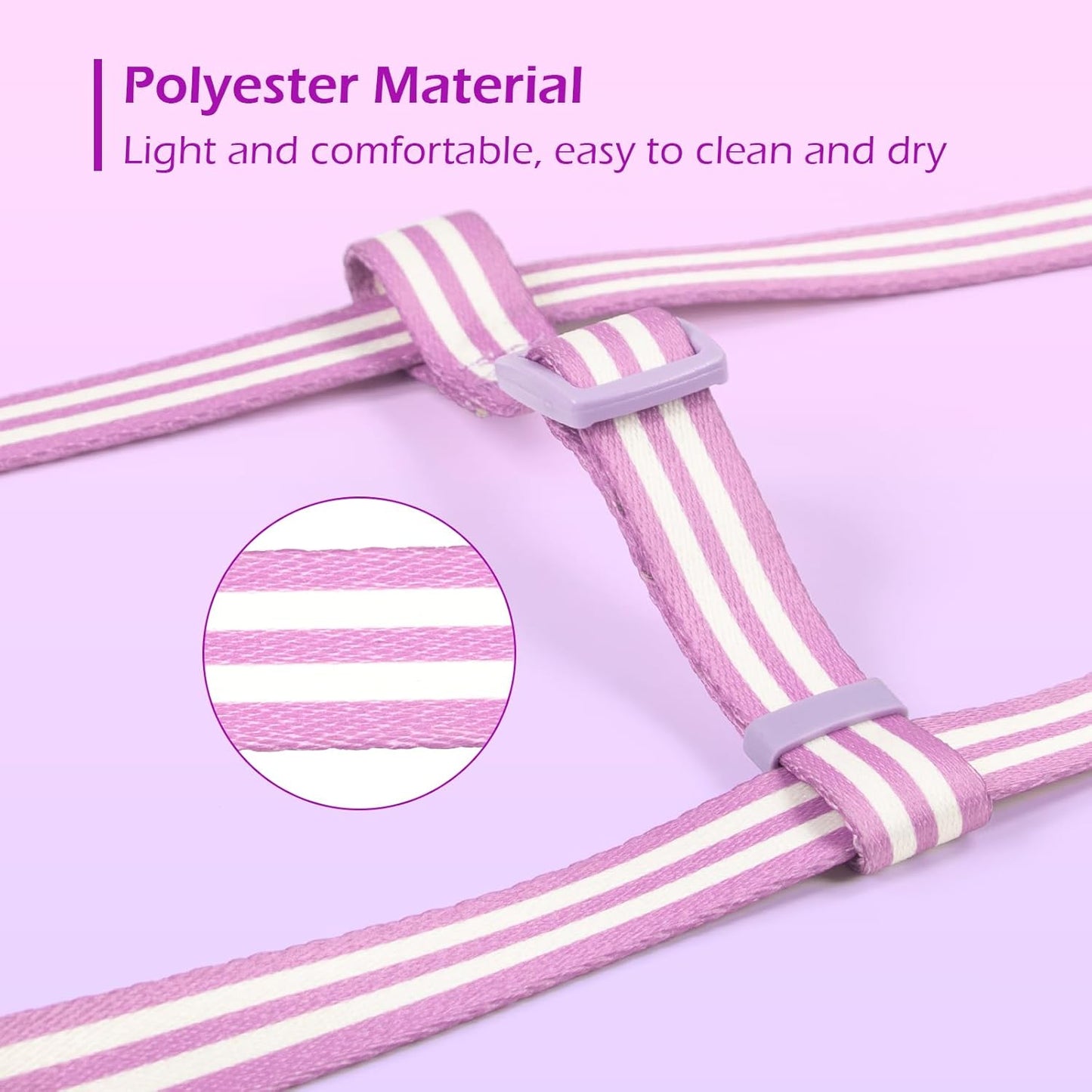 Harness Medium Size Dog, Freedom Nylon Dog Halter Vests, Lightweight and Escape Proof Puppy Harness, Quick Fits for Small Medium and Large Dogs, Purple M