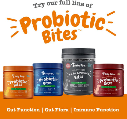 Zesty Paws Chew No Poo Bites for Dogs - Coprophagia Relief - Stool Eating Deterrent Soft Chews for Dogs - Gut, Periodontal & Immune System Support with Probiotics - Chicken - 90 Ct