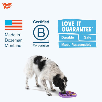 West Paw Seaflex Waves Feast Mat – All-in-One, Slow Feeder, Lick Mat – Encourages Foraging & Food Exploration - Engages Picky Eaters & Slow Feeding - Versatile – Easy to Clean, Non-Toxic - Mint