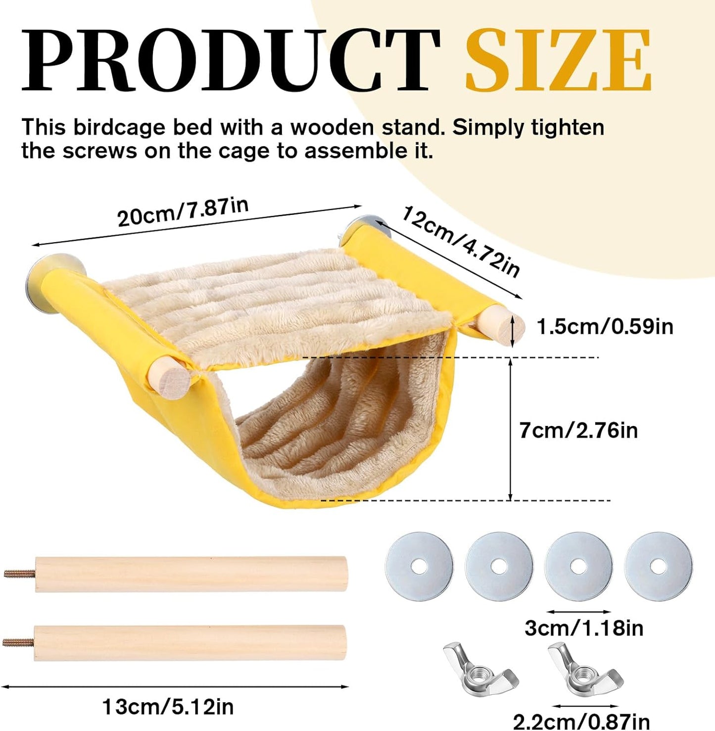 Bird Hammock,Bird Bed for Cage, Winter Warm Bird Nest Bed, Parrot Hanging Hammock Snuggle Hut, Double Layer Cage Perch for Parakeet Budgies Cockatiels Lovebird Finch Hamster Chinchilla