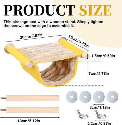 Bird Hammock,Bird Bed for Cage, Winter Warm Bird Nest Bed, Parrot Hanging Hammock Snuggle Hut, Double Layer Cage Perch for Parakeet Budgies Cockatiels Lovebird Finch Hamster Chinchilla