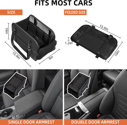 Center Console Dog Car Seat,Outdoor Dog Bed Sofa,Carseats for Small Dogs Carriers,Puppy Cat Car Seat(Black)