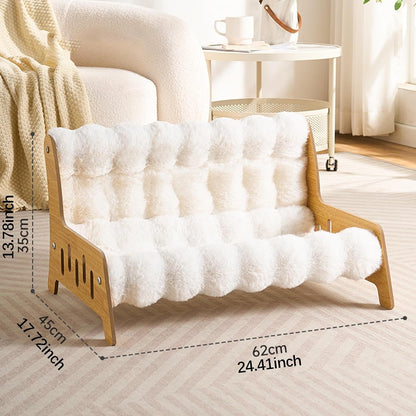 Cat Sofa Bed Chair Wooden Frame Pet Sleeping Beds Cat Couch Puppy Kennel, XXL