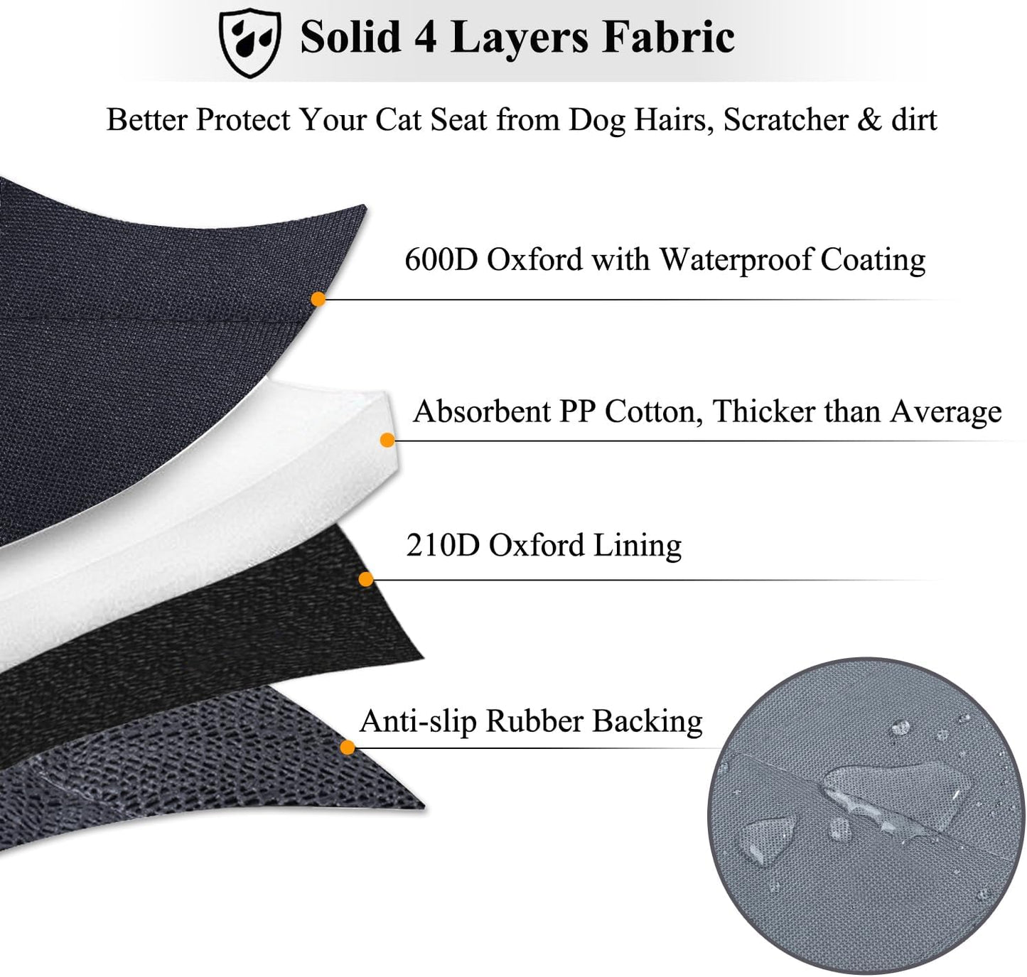 VIVAGLORY Dog Seat Belt + Dog Seat Cover, Chew Proof Waterproof Multi-Functional, Backseat Cover for Car