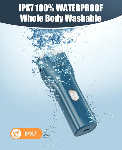 oneisall Pet Clipper for Cat Matted Hair, Pet Shaver for Cats Quiet Pet Clippers Waterproof Cordless Cat Clippers for Matted Hair Long Hair with Storage Bag (Green)