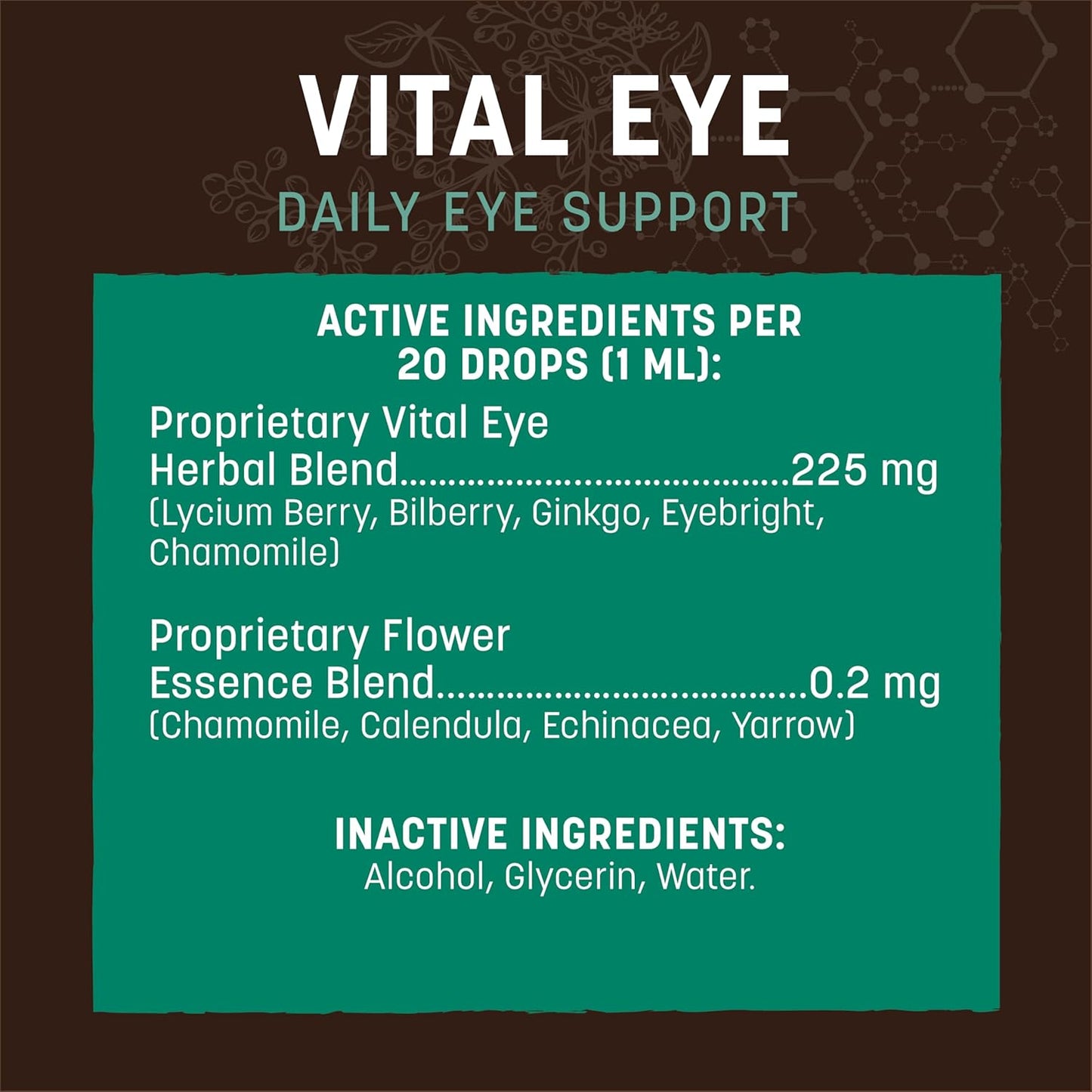 Earth Animal Apothecary Liquid Supplement - Vital Eye Herbal Remedies for Dogs & Cats - 2 fl oz