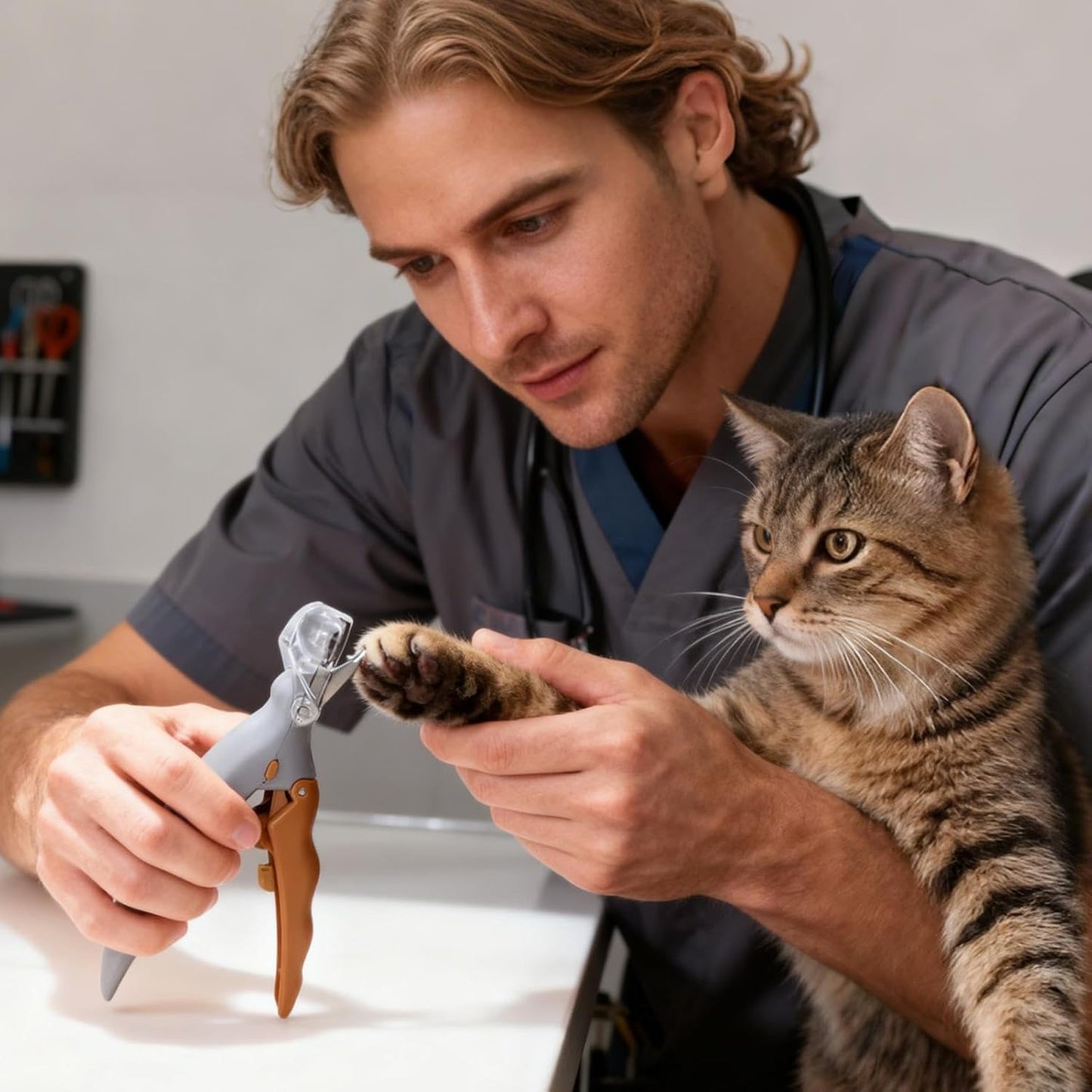 Cat Claw Clippers | Safe Nail Trimmer with Magnifying Mirror with Magnifying Mirror for Kitten Puppy Rabbit and Small Animals Grooming, Trimming, Clipping, Comfortable, Grip Pet Nail Care Tool