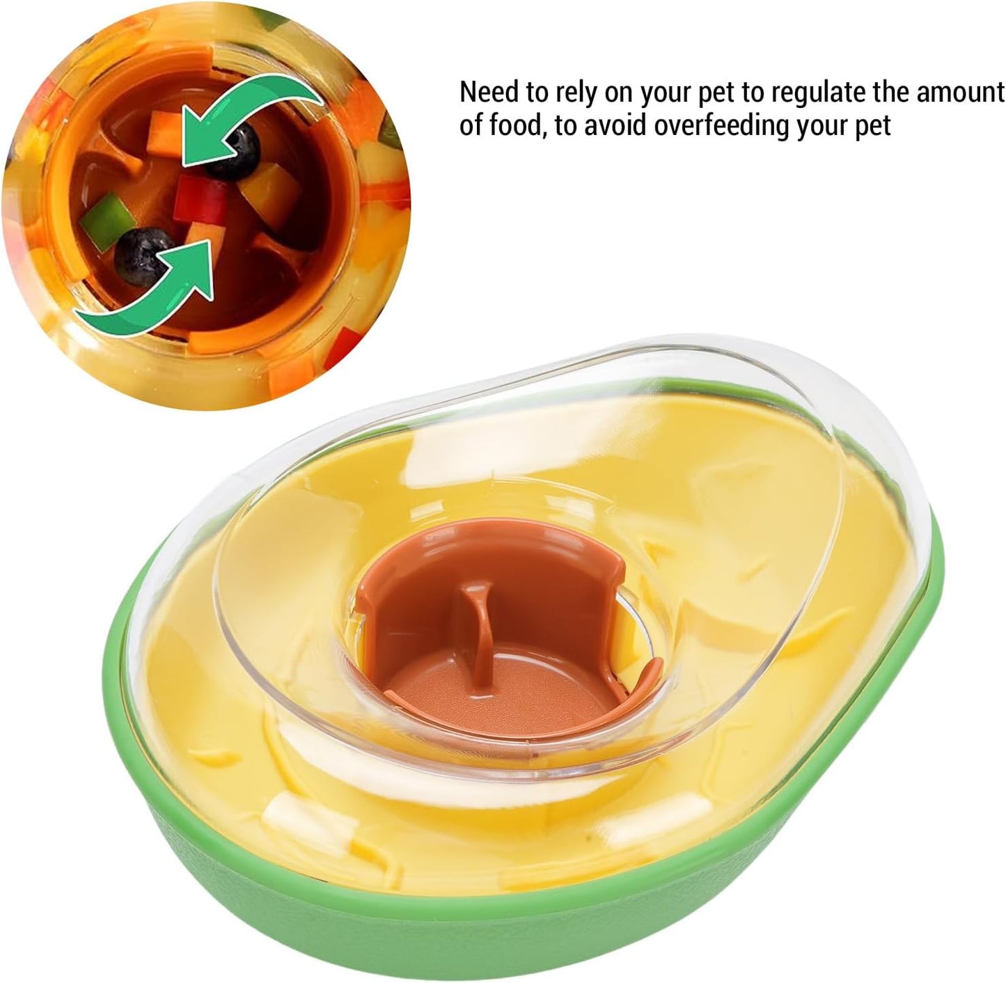 Yosoo Health Gear Avocado Pet Feeder Plastic Slow Feeder Dog Bowl, Leakage Design, Attractive Avocado Shape, Prevents Food Spillage, Practical and User Friendly, for Cats and Dogs