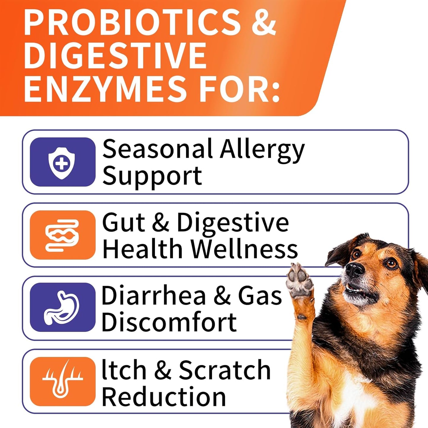 Probiotics for Dogs, Improve Yeast Balance, Itchy Skin Itchy Ears, Gut Health, Allergies, Immunity, Dog Probiotics and Digestive Enzymes with Prebiotics - Reduce Diarrhea (Chicken, 120 Chews)