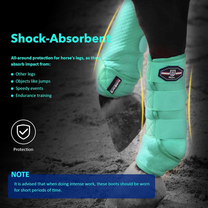 Harrison Howard Horse Sport Medicine Front Shock-Absorbing Boots All-Round Lower Limb Protection & Support Sport Boots Athletic Boots Perfect for Endurance Training and Performance Mint L
