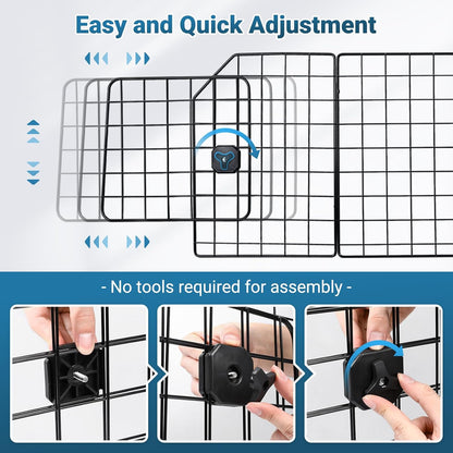 rabbitgoo Dog Car Barrier for SUVs, Adjustable Large Pet Gate, Universal-Fit Divider Cargo Net, Heavy-Duty Wire Mesh Dog Barrier SUV, Van Vehicles Subaru Car Accessories Safety Travel, Triple Folding