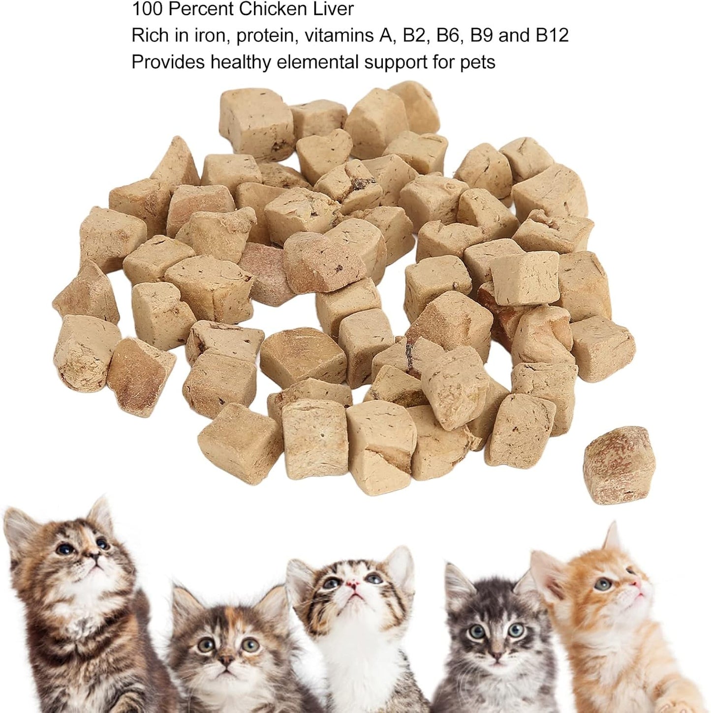 Pwshymi Freeze Dried Chicken Liver for Dogs & Cats, 50g Pet Dog Treats Dog Freeze Dried Food Real Chicken Dog Treats Dry Chicken Cat Treats Pet Supplies Dogs Food Dry Las necesid