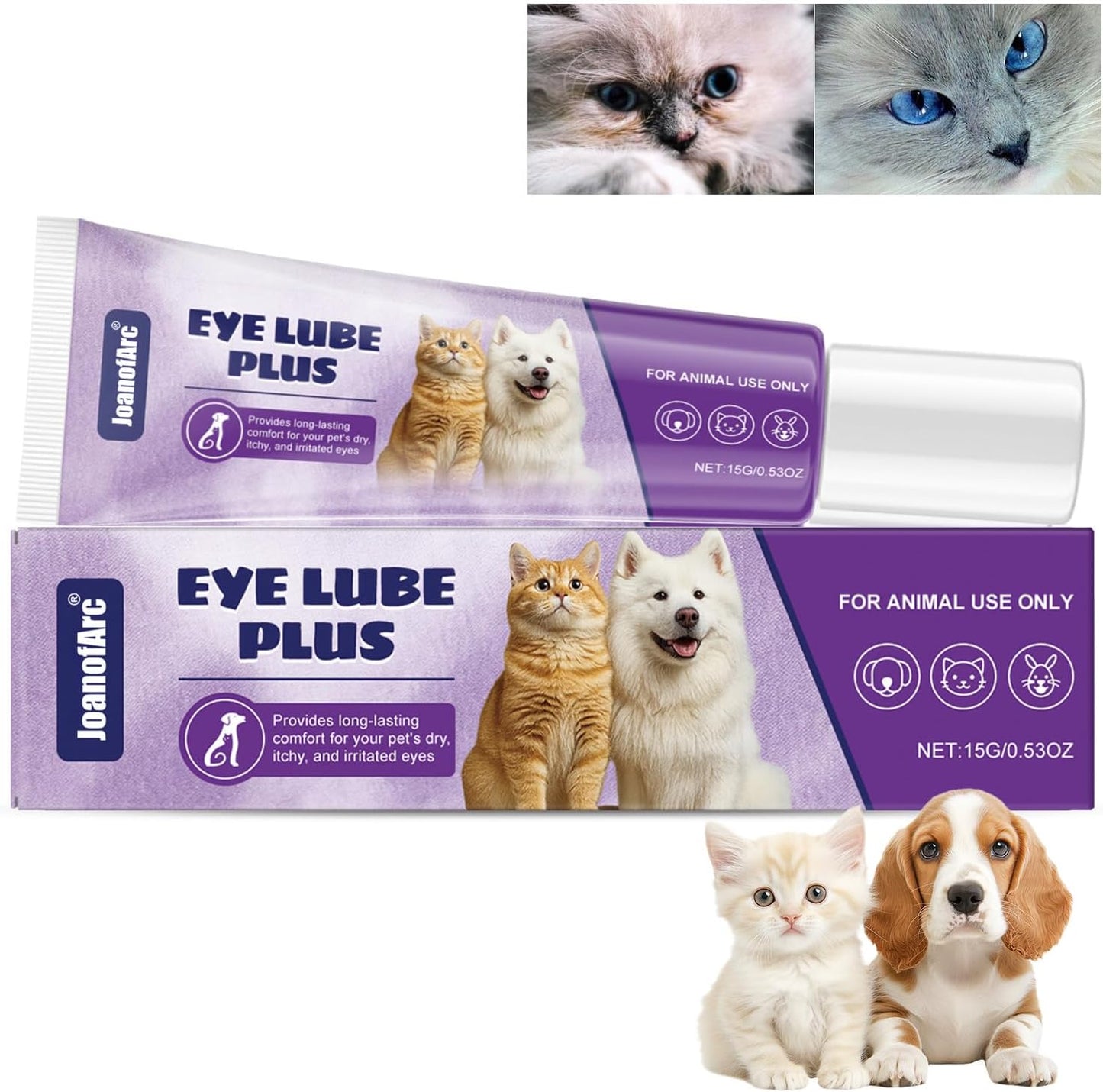 JoanofArc Eye Ointment for Dogs, Dog Eye Gel, Pet Eyes Care for Dogs, Cats, Horses, Rabbits, Soothes Irritation, Moisturizes Dry Eyes, Itching, and Irritation, 15g