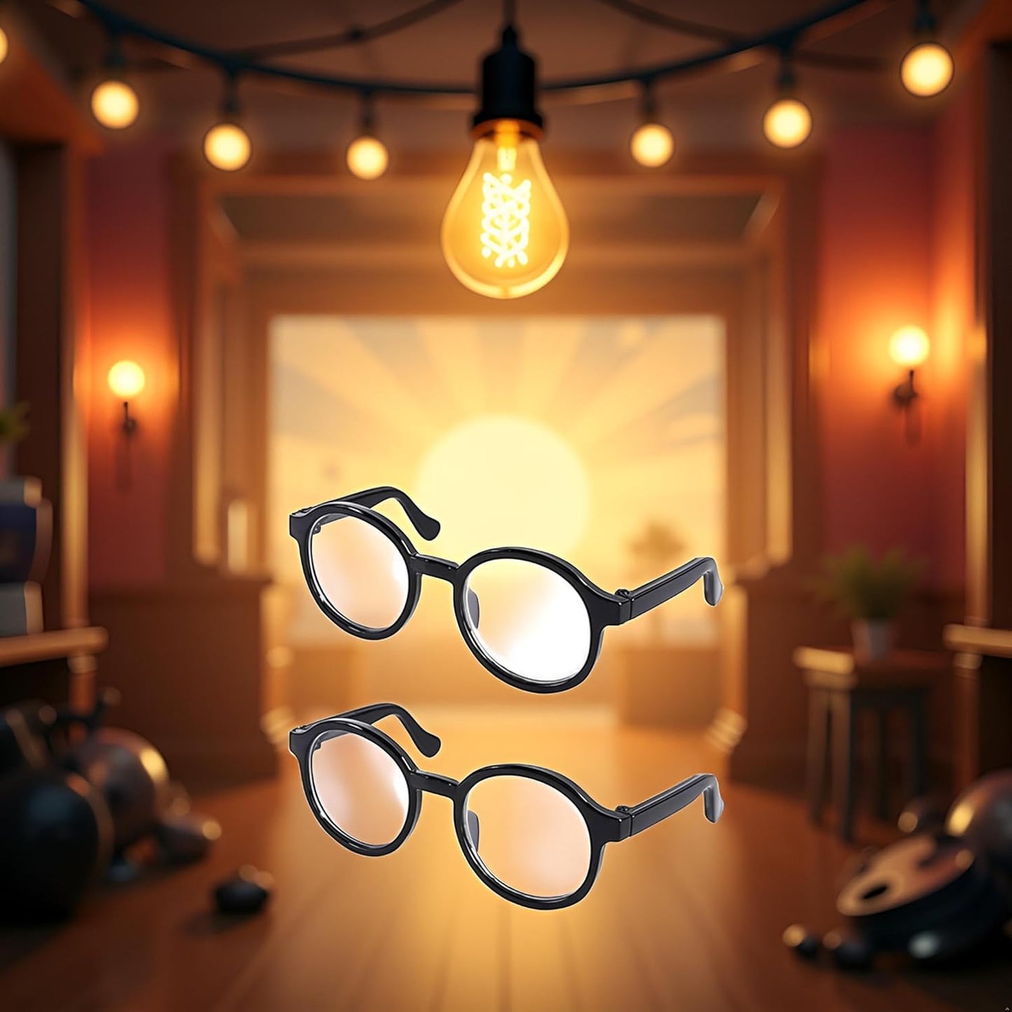 2Pcs Black Pet Dog Cute Glasses Clear Lens Retro Glasses Photo Props Transparent Cat Sun Glasses for Small Dogs Cats Cosplay Costume