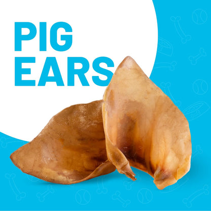 Sitka Farms Bully Sticks 6 Inch 40 Count and Pig Ears 12 Count Premium Dog Treats Bundle