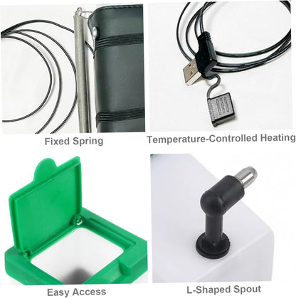 1Set Heated Rabbit Water Bottle 1L No Drip Heated Water Bottle for Rabbits USB Powered for Hamster Guinea Pigs BirdsHeated for Rabbits