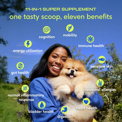 Native Pet Dog Vitamins & Supplements - 11-in-1 Vitamin Powder for Dog Food Topper - Collagen, Glucosamine, Probiotics, Omega & More- Supports Healthy Gut, Mobility & Overall Health - 30 Scoops