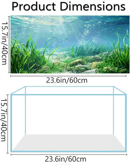 Aquarium Background Poster, Fish Tank Background Sticker, 3D Aquatic Plants Vibrant Underwater Scenery for Stunning Aquarium Decorations 10 20 Gallon Tank (15.7" x 23.6" in)