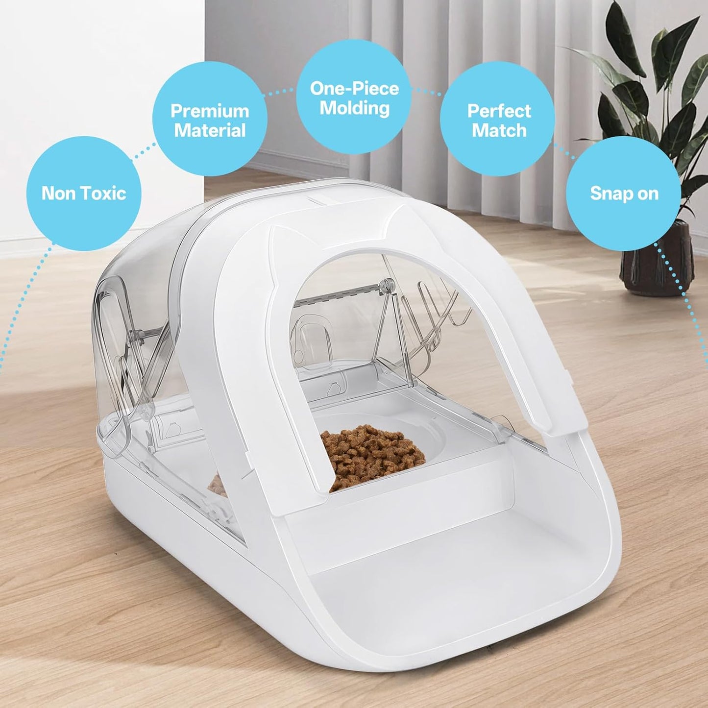 Front Cover for Automatic Micro Chip Pet Feeder, Prevent Pets Competing for Food in Multiple Pets Home, Avoid Food Stealing from Other Cats and Dogs, Precise Diet Control of Each Pet