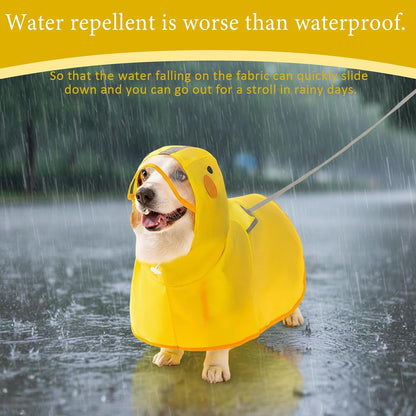 Dog Raincoat,Dog Rain Jacket,Small Dogs Waterproof Coat Medium Pet Puppy Raincoats Umbrella Coats for Doggie Yellow Poncho Jackets Hooded Clothes Gear Impermeable Outfit (Medium)