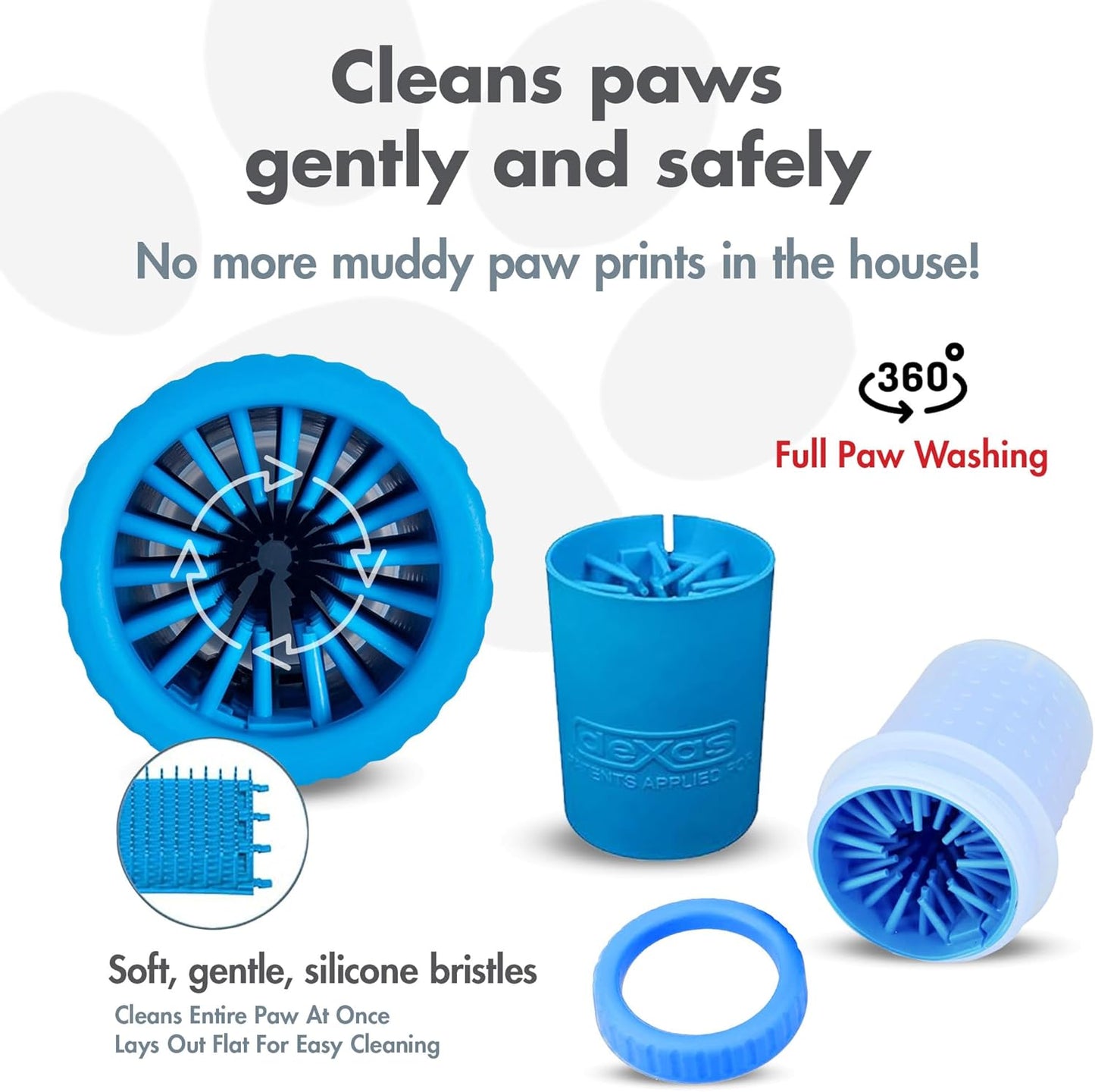 Dexas Small Dog Paw Cleaner, Pro Blue, Paw Washer for Dogs, Premium Quality Pet Supplies and Dog Accessories