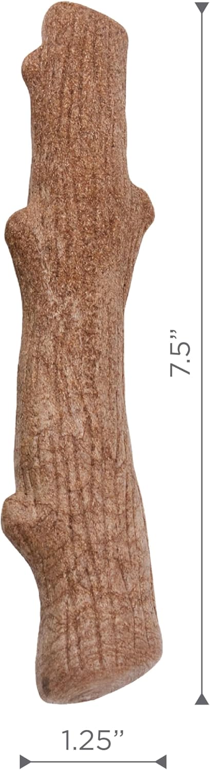 Outward Hound Dogwood Wood Durable Dog Chew Toys, Real Wood & Calming Hemp, 2-Pack, Medium