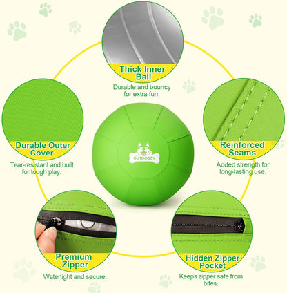 Herding Ball for Dogs 18 Inch - Dual-Layer Heavy Duty Herding Ball for Australian Shepherds, Border Collies & Corgis | Outdoor Herding Toy for Small/Medium Dogs - Backyard Training and Play - Green