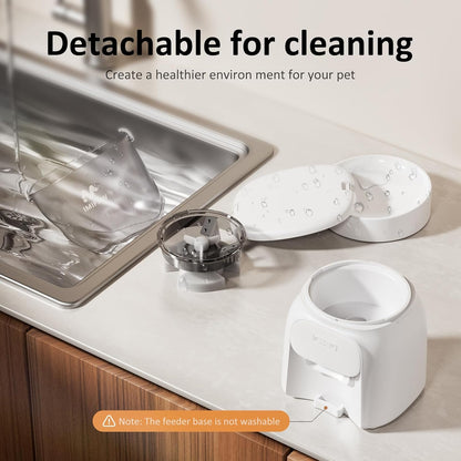 Automatic Cat Feeder WiFi: 5G Smart Auto Pet Feeder with App Remote Control- Timed Feeding Cat Food Dispenser with Airtight Lock-Fresh- Easy to Clean& Dual Power Supply 1-10 Meals per Day