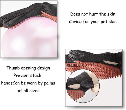 Pet Grooming Glove Hair Remover Brush Gentle Deshedding Efficient Pet Mitt Pet Massage Gloves Left & Right Hand Draw Dogs Cats Horses Long Short Fur (1Pair Left & Right Hand)