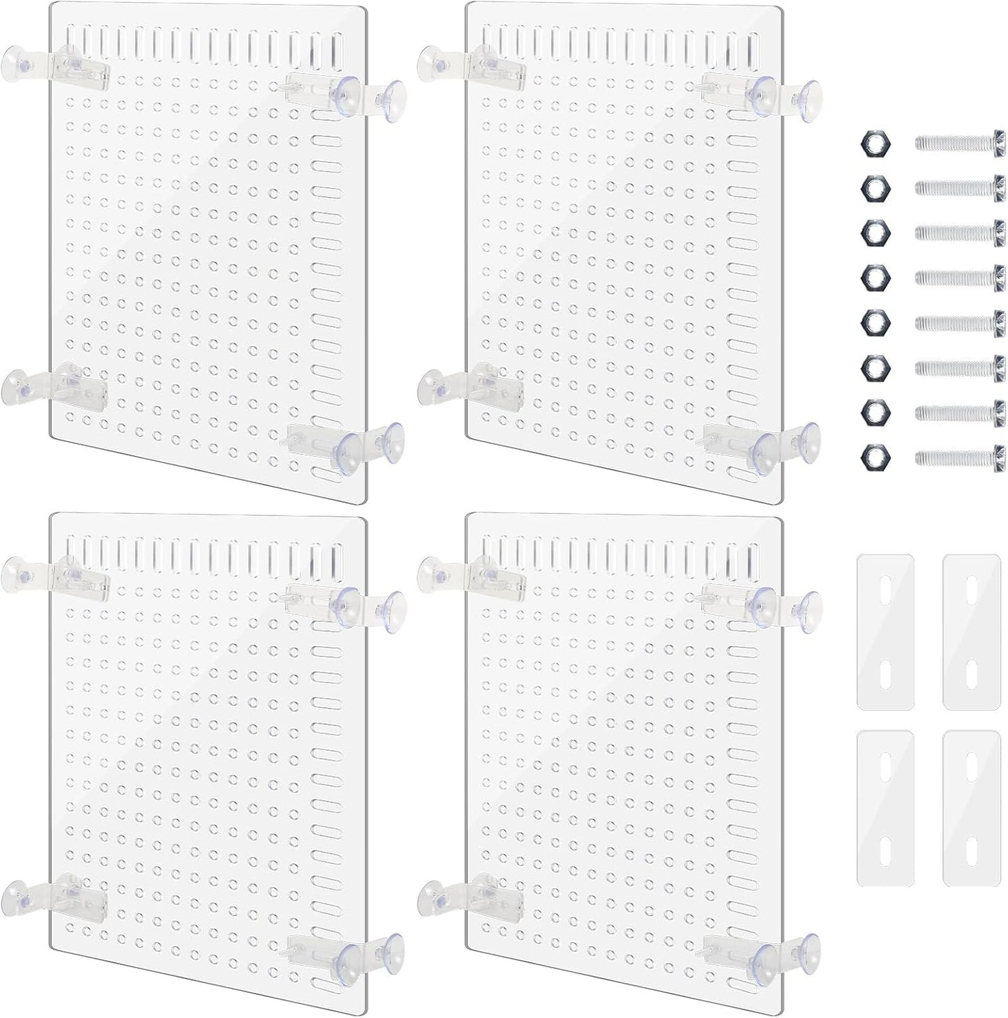 Nuanchu 4 Set Acrylic Fish Tank Divider 11.4 x 9.75'' Aquarium Divider Kit Splicable Flexibly Aquarium Divider with Suction Cups Accessories Splicing Board for 30/40/50/65/75/90/125/150 Gallon Tank