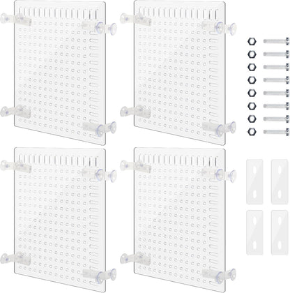 Nuanchu 4 Set Acrylic Fish Tank Divider 11.4 x 9.75'' Aquarium Divider Kit Splicable Flexibly Aquarium Divider with Suction Cups Accessories Splicing Board for 30/40/50/65/75/90/125/150 Gallon Tank