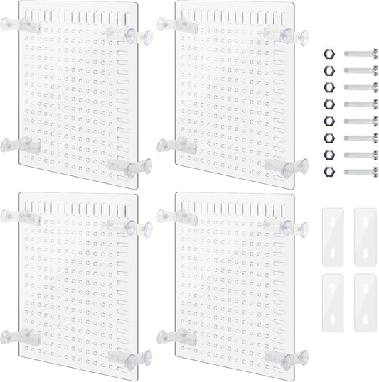 Nuanchu 4 Set Acrylic Fish Tank Divider 11.4 x 9.75'' Aquarium Divider Kit Splicable Flexibly Aquarium Divider with Suction Cups Accessories Splicing Board for 30/40/50/65/75/90/125/150 Gallon Tank