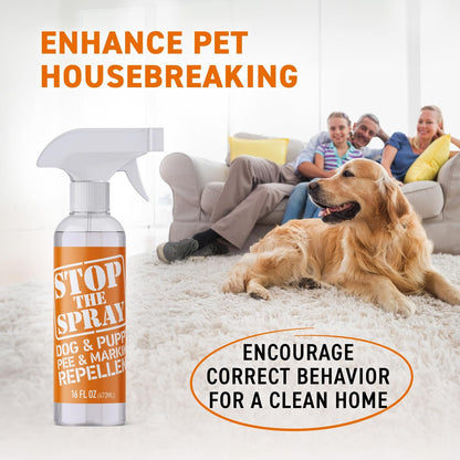 EBPP Stop the Spray - Dog & Puppy Pee Marking Repellent - Pet Training Spray - Puppy Potty Training Spray for Dogs - Dog Pee Stopper - Pee Deterrent for Dogs - No Marking Spray for Dogs Indoor 16oz