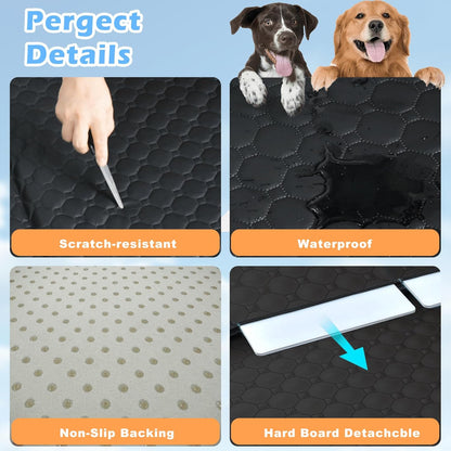 Large Back Seat Extender, Heavy Duty Dog Seat Cover for Back Seat, Waterproof Nonslip Hammock for Car with Side Flap, Scratch Proof Pet Back Seat Covers