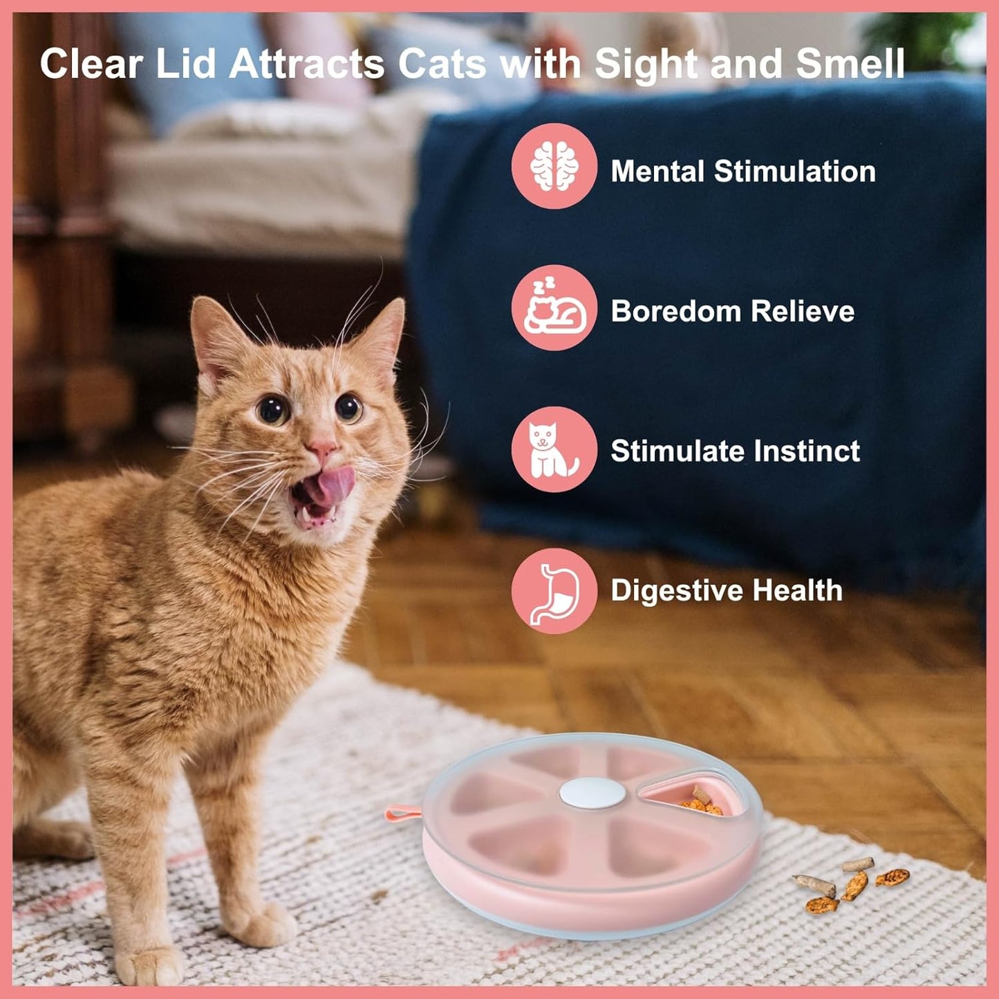 Interactive Flapping Bird Cat Toys and Treat Puzzle Toy for Indoor Cats and Kittens