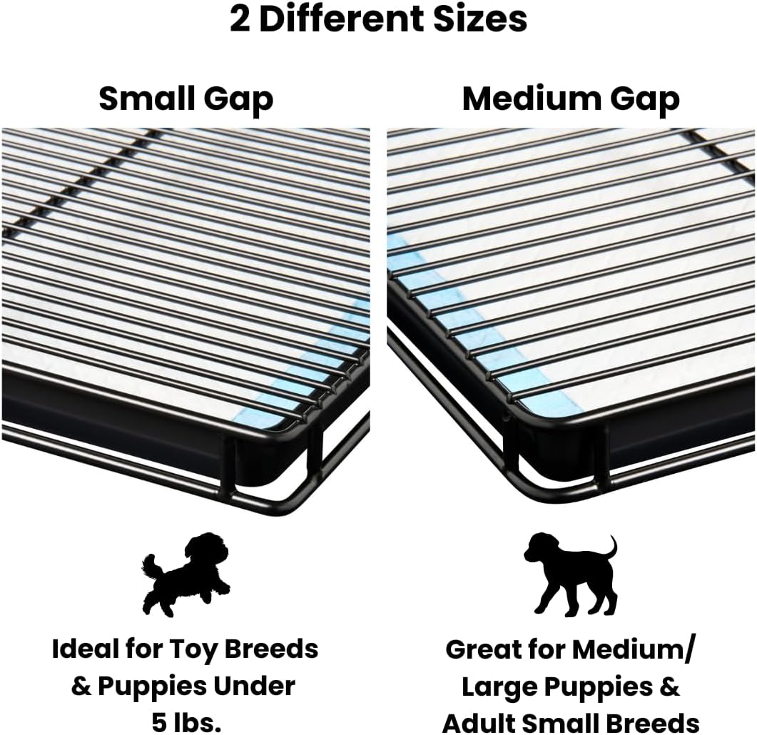 Little Wolves Puppy Potty Tray – 22x22 Shred-Proof Heavy-Duty Training Tray for Puppies & Small Dogs, Easy-Clean, Indoor Dog Pee Pad Holder (Small Gap)