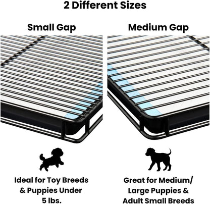 Little Wolves Puppy Potty Tray – 22x22 Shred-Proof Heavy-Duty Training Tray for Puppies & Small Dogs, Easy-Clean, Indoor Dog Pee Pad Holder (Small Gap)