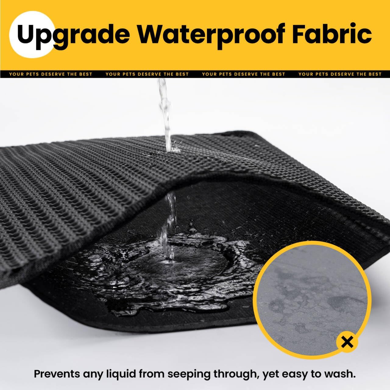 Cat Litter Mat Compact Size 23.6"x14.6" for Small Spaces, Upgrade Waterproof Leakproof Back Layer, Honeycomb Trapping Mat, Washable, Easy to Clean, Scatter Control Kitty Litter Matt, Black