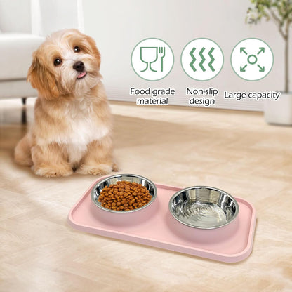 BNOSDM Dark Green Dog Food Bowls and Slow Feeder Dog Bowls for Puppy Cats Kitten Small Dogs