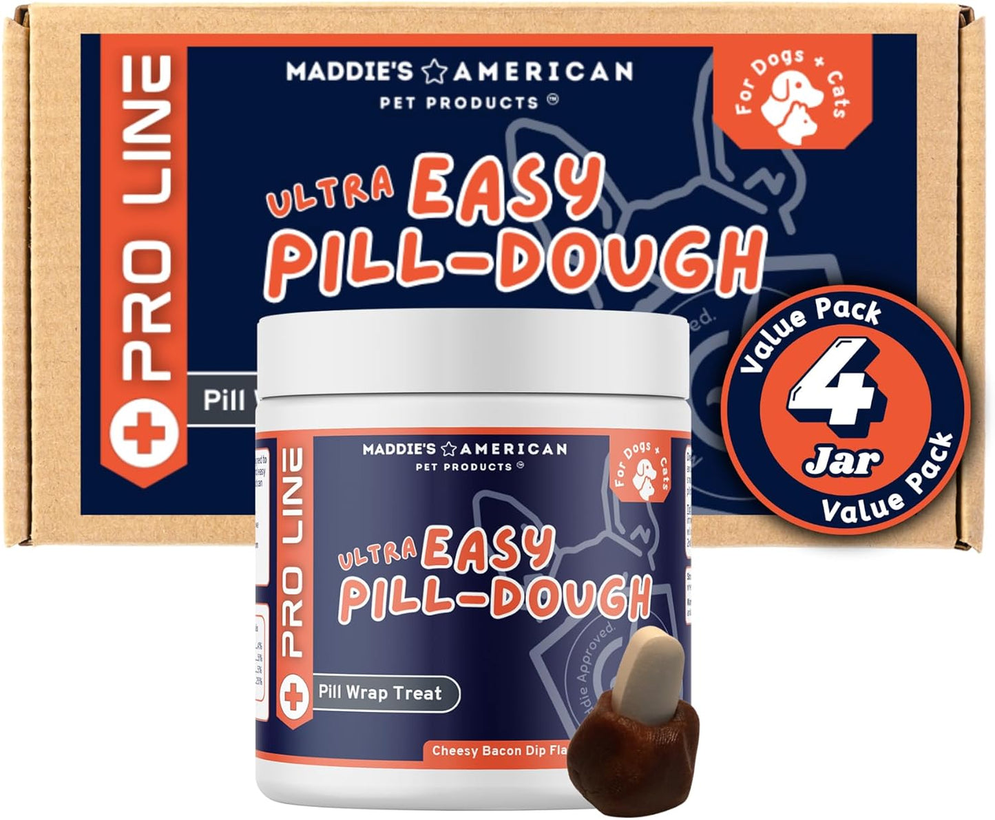 Ultra Easy Pill-Dough Treat Paste Wrap for Dogs & Cats - Forms a Custom Pocket to Hide Pet Medications - Pro Line