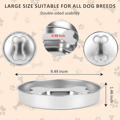 Slow Feeder Dog Bowls, 5 Cups Stainless Steel Metal Slow Feeder for Medium & Big Dogs, Pet Bowl for Fast Eaters, Slows Down Eating, Dishwasher Safe, Anti-Gulping Dog Bowl (2PCS)