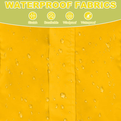 Dog Raincoat, Waterproof Dog Rain Jacket with Removable Hood，Adjustable 4 Legs Pet Poncho with Leash Hole，Reflective Stripe Hooded Snowproof Windproof Clothes for Small to 3X-Large Dogs, XL