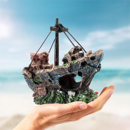 6 Pcs Aquarium Decor Set Shipwreck Decoration Little Diver Floating Fish Tank Decoration Fish Tank Plants