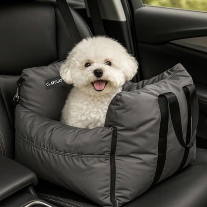 Dog Car Seat for Small Dogs - Soft Booster Seat with Safety Strap, Waterproof & Washable Pet Travel Carrier Bed, Portable Puppy Carseat with Storage for Car Travel Comfort